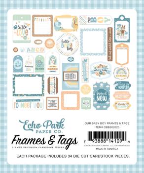 Echo Park - Stanzteile & Anhänger "Our Baby Boy" Frames & Tags 