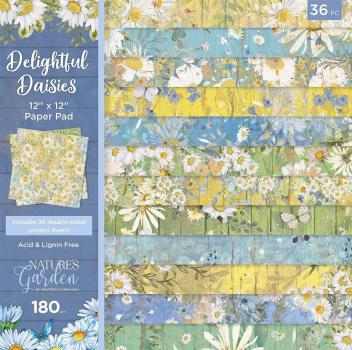 Crafters Companion - Designpapier "Delightful Daisies" Paper Pack 12x12 Inch - 36 Bogen