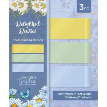 Crafters Companion - Bänder "Delightful Daisies" Seam Binding Ribbon