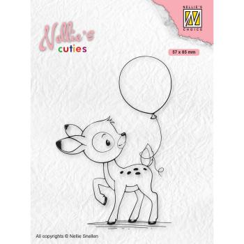 Nellie Snellen - Stempel "Young Deer with Balloon" Clear Stamps Nellie´s Cuties 