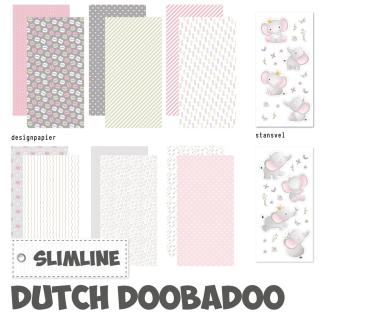 Dutch Doobadoo - Papier Kit "Little Elephant" Crafty Kit Slimline - 12 Bogen