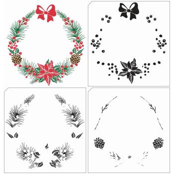 Nellie's Choice - Stempel "Weihnachtskranz" Clear Stamps Layered