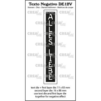 Crealies - Stanzschablone "Alles Liebe" Texto Negativo Dies