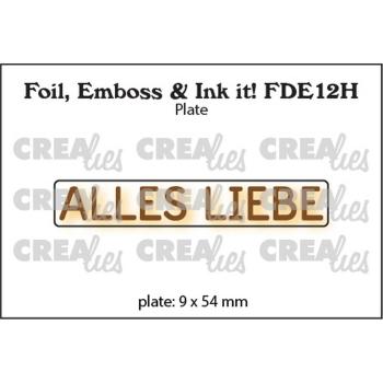 Crealies - Prägefolder - Platte "Alles Liebe" Foil, Emboss - Ink it! 