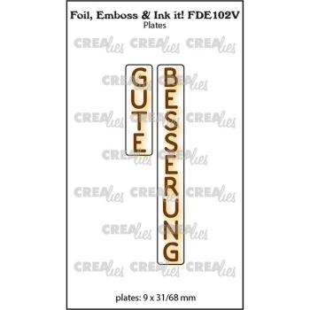 Crealies - Prägefolder - Platte "Gute Besserung" Foil, Emboss - Ink it! 