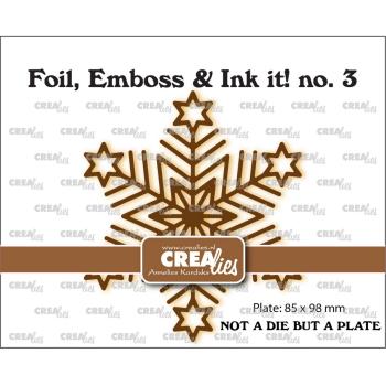 Crealies - Prägefolder - Platte "Geometric Snowflake Big" Foil, Emboss - Ink it! 