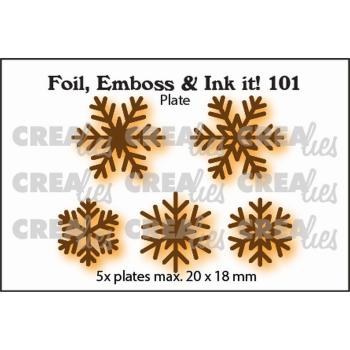 Crealies - Prägefolder - Platte "Snowflakes" Foil, Emboss - Ink it! 