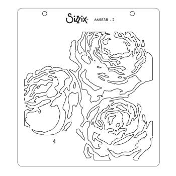 Sizzix - Schablone "Peony" Layered Stencil