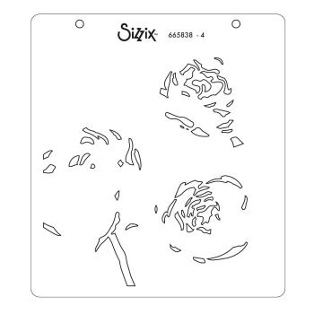 Sizzix - Schablone "Peony" Layered Stencil