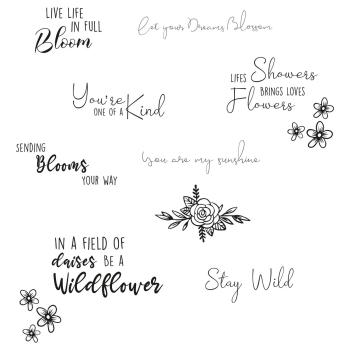 Sizzix - Stempel "Spring Bloom Sentiment" Clear Stamps