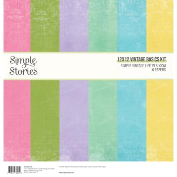 Simple Stories - Basic Kit "Vintage Life in Bloom" Designpapier 12x12 Inch - 6 Bogen