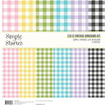 Simple Stories - "Vintage Ginghams" Designpapier 12x12 Inch 6 Bogen
