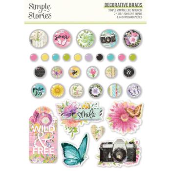 Simple Stories - Decorative Brads "Vintage Life in Bloom" 