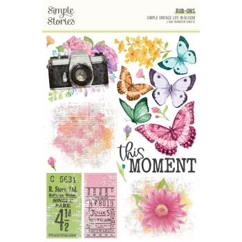 Simple Stories - Transfer Aufkleber "Vintage Life in Bloom" Rub-Ons 