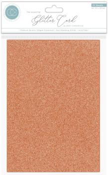 Craft Consortium - Glitzerpapier A4 "Copper" Glitter Card - 10 Bogen