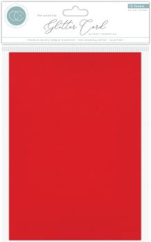 Craft Consortium - Glitzerpapier A4 "Red" Glitter Card - 10 Bogen