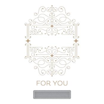 Spellbinders - Glimmer Hot Foil Plate "Four Petal Scroll Label"