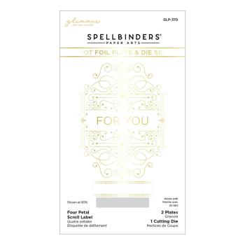 Spellbinders - Glimmer Hot Foil Plate "Four Petal Scroll Label"