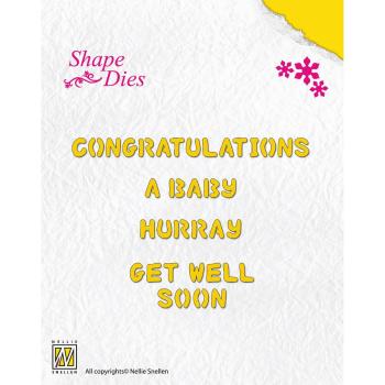 Nellie Snellen - Stanzschablone "English Text" Shape Dies Dies