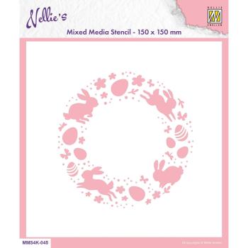 Nellie's Choice - Schablone "Easter Wreath" Stencil 