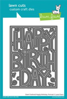 Lawn Fawn - Stanzschablone "Giant Outlined Happy Birthday" Dies