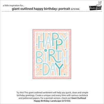 Lawn Fawn - Stanzschablone "Giant Outlined Happy Birthday" Dies