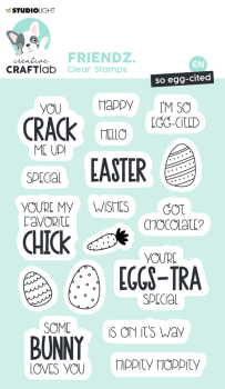 Creative Craft Lab - Studio Light - Stempelset "So egg-cited" Clear Stamps