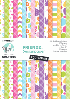 Creative Craft Lab - Studio Light - Designpapier "Egg-cellent" Paper Pack A5 - 24 Bogen