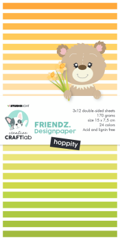 Creative Craft Lab - Studio Light - Friendz Designpapier "Hoppity" Paper Pack 15x7,5 cm - 24 Bogen