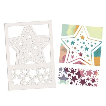 Polkadoodles - Schablone "Star Time" Stencil 