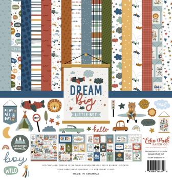 Echo Park - Designpapier "Dream Big Little Boy" Collection Kit 12x12 Inch - 12 Bogen