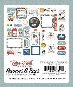 Echo Park - Stanzteile & Anhänger "Dream Big Little Boy" Frames & Tags 