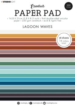 Studio Light - Cardstock "Lagoon Waves" Paper Pad A5 - 36 Bogen 