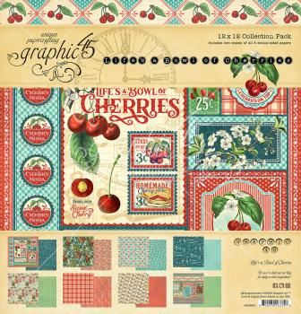 Graphic 45 - Designpapier "Life's a Bowl of Cherries" Collection Pack 12x12 Inch - 16 Bogen