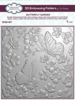 Creative Expressions - 3D Embossingfolder 6x6 Inch "Butterfly Garden" Prägefolder 