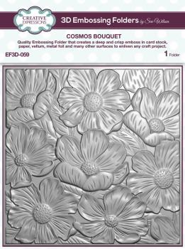 Creative Expressions - 3D Embossingfolder 6x6 Inch "Cosmos Bouquet" Prägefolder 