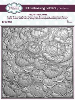 Creative Expressions - 3D Embossingfolder 6x6 Inch "Peony Blooms" Prägefolder 