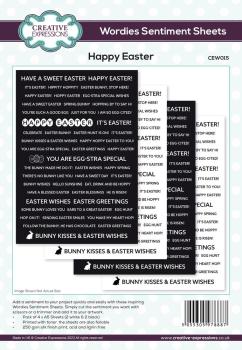 Creative Expressions - Embellishment "Happy Easter" Wordies Sentiment Sheets 6x8 Inch