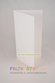 Faltkarte DIN Lang 250g/m² in metallic-perlweiss