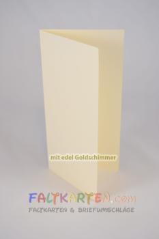 Faltkarte DIN Lang  250g/m²  in metallic-ivory