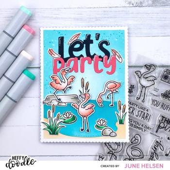 Heffy Doodle - Stanzschablone "Let's Party Jumbo Sentiment" Dies  