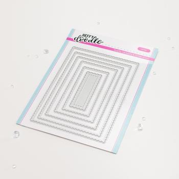 Heffy Doodle - Stanzschablone "Mini Scalloped Metric Rectangle" Dies  