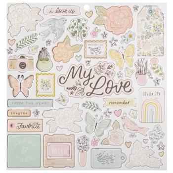American Crafts - Aufkleber "Gingham Garden" Chipboard Sticker 12x12 Inch