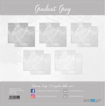 Papers For You - Designpapier "Gradient Grey" Scrap Paper Pack 8x8 Inch - 20 Bogen