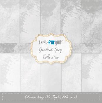Papers For You - Designpapier "Gradient Grey" Scrap Paper Pack 30,5 x 32 cm - 10 Bogen