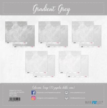 Papers For You - Designpapier "Gradient Grey" Scrap Paper Pack 30,5 x 32 cm - 10 Bogen