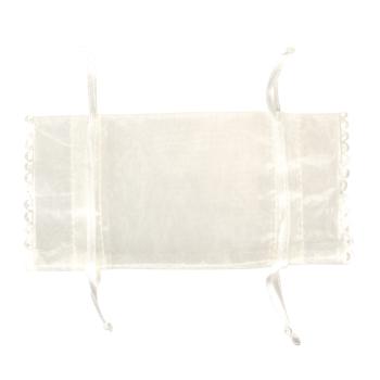Organza Säckchen elfenbein 4 Stück - 14x8cm