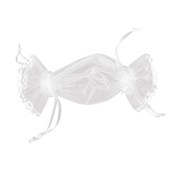 Organza Säckchen weiß 4 Stück - 14x8cm