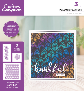 Crafters Companion - Schablone "Peacock Feathers Multi-Use" Stencil