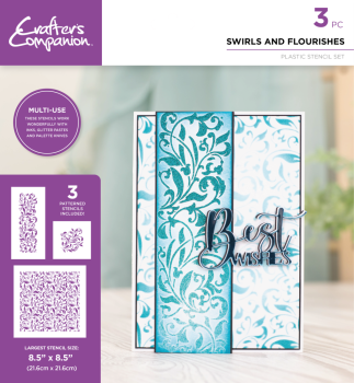 Crafters Companion - Schablone "Swirls and Flourishes Multi-Use" Stencil